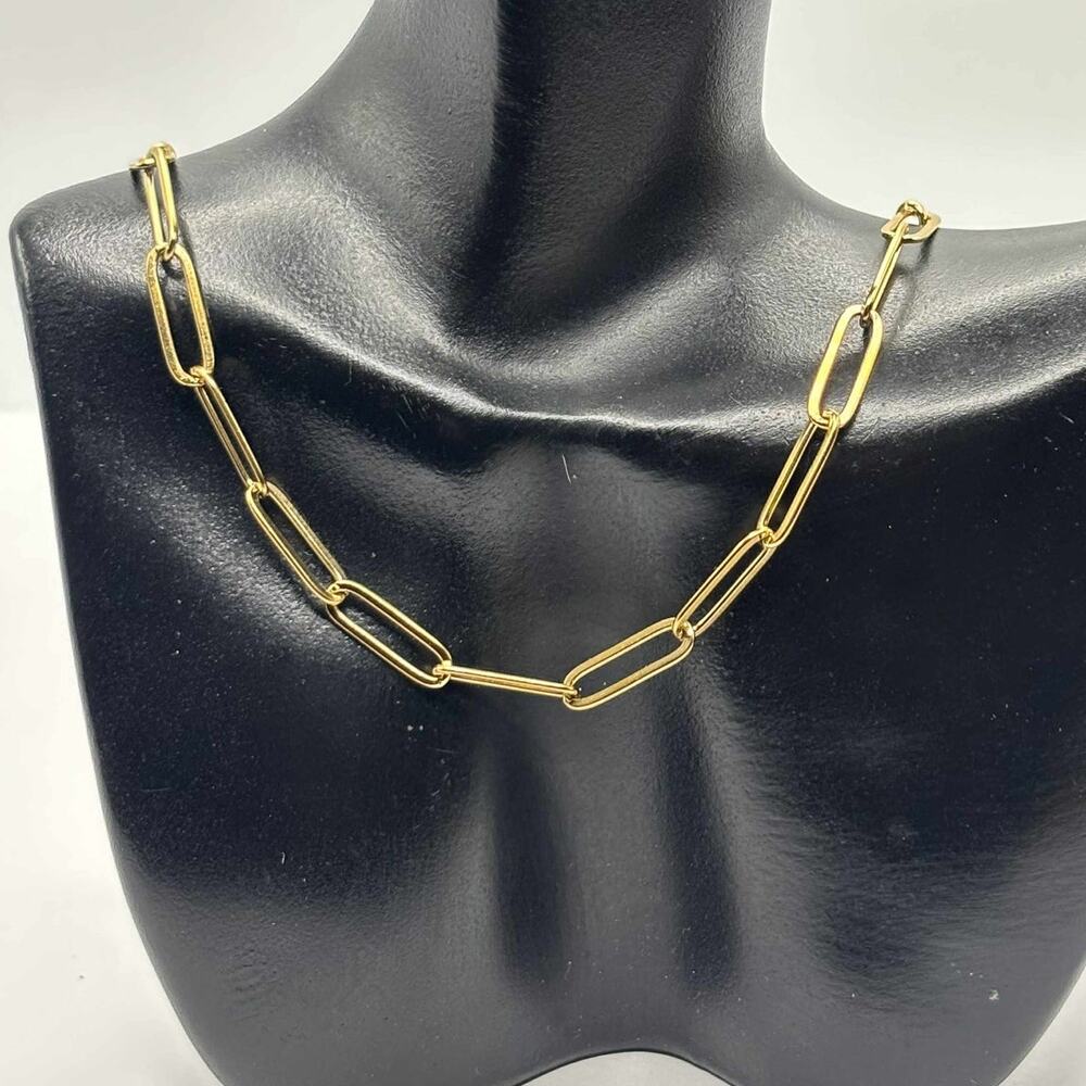 Gold Paperclip Chain Necklace